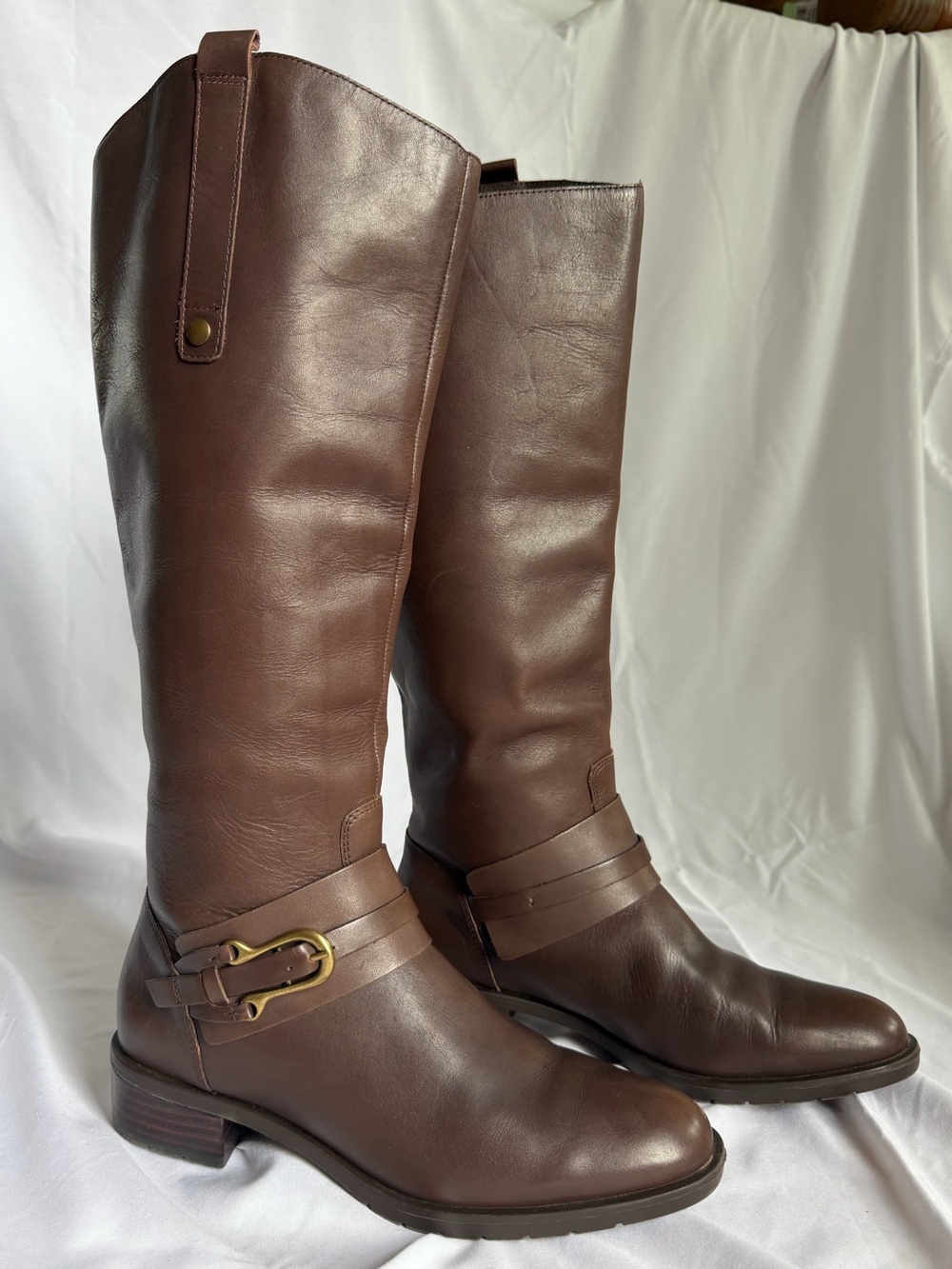 Franco Fortini Raya Brown Leather Riding Boots Women’s 7M Knee High